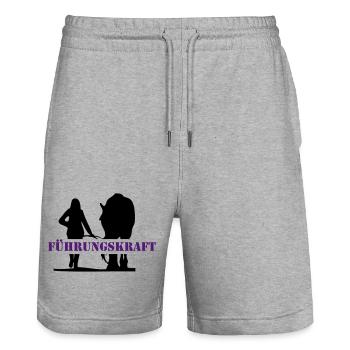 2541614 10458015 fuehrungskraft - Stanley/Stella Unisex Bio Joggingshorts Trainer  - Grau meliert - Vorne - Nik (191cm) & Marisol (170cm)