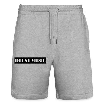 house music - Short de jogging bio TRAINER Stanley/Stella unisexe - gris chiné - Devant - Nik (191cm) & Marisol (170cm)