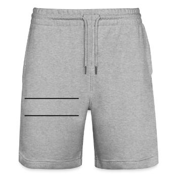 2 lignes horizontales l’une sur l’autre pour les noms de texte - Short de jogging bio TRAINER Stanley/Stella unisexe - gris chiné - Devant - Nik (191cm) & Marisol (170cm)