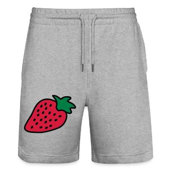 strawberry - Stanley/Stella Unisex Bio Joggingshorts Trainer  - Grau meliert - Vorne - Nik (191cm) & Marisol (170cm)