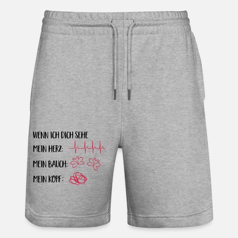 verliebt - Stanley/Stella Unisex Bio Joggingshorts Trainer  - Grau meliert