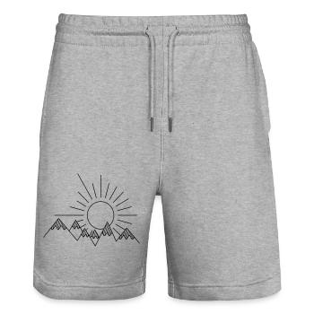 Berge - Stanley/Stella Unisex Bio Joggingshorts Trainer  - Grau meliert - Vorne - Nik (191cm) & Marisol (170cm)