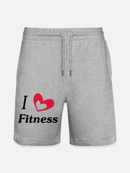 i love fitness - Stanley/Stella Trainer Unisex Organic Jogging Shorts - heather grey