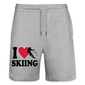 Ski - Stanley/Stella Unisex Bio Joggingshorts Trainer  - Grau meliert - Vorne - Nik (191cm) & Marisol (170cm)