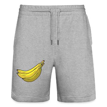 Fruits, fruits, bananes, bananes, vitamines, aliments - Short de jogging bio TRAINER Stanley/Stella unisexe - gris chiné - Devant - Nik (191cm) & Marisol (170cm)