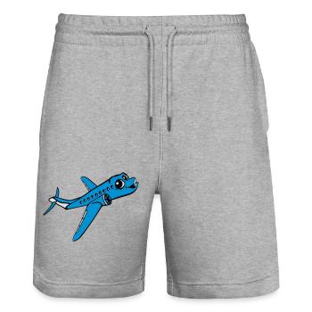 vivant visage bande dessinée bande dessinée mignon - Short de jogging bio TRAINER Stanley/Stella unisexe - gris chiné - Devant - Nik (191cm) & Marisol (170cm)