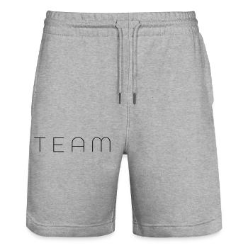 équipe - Short de jogging bio TRAINER Stanley/Stella unisexe - gris chiné - Devant - Nik (191cm) & Marisol (170cm)