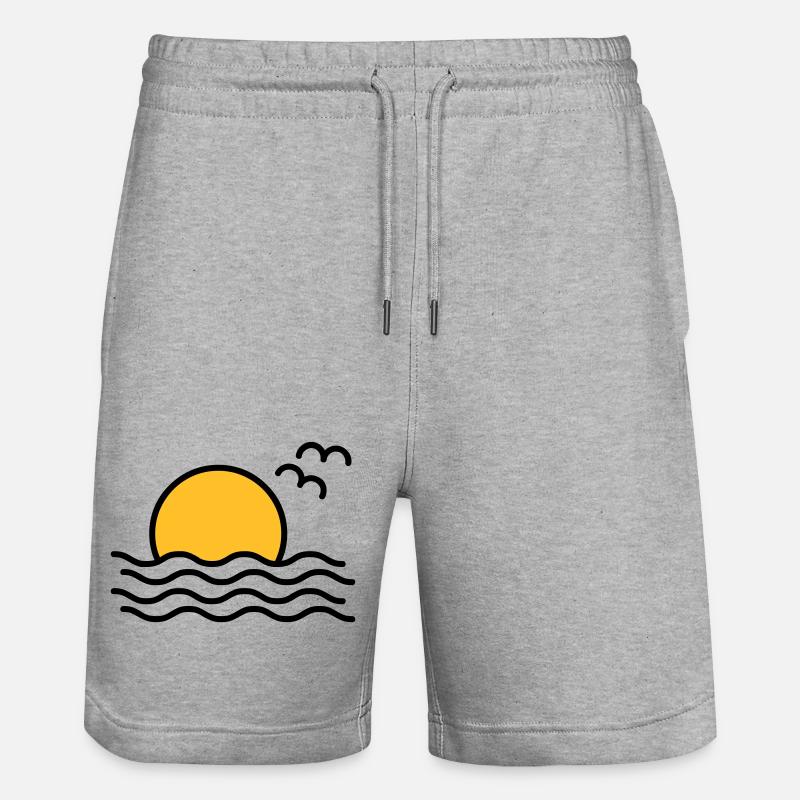 Coucher de soleil - Short de jogging bio TRAINER Stanley/Stella unisexe - gris chiné