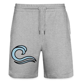waves - Stanley/Stella Trainer Unisex Organic Jogging Shorts - heather grey - Front - Nik (191cm) & Marisol (170cm)