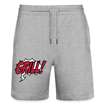 grilling - Stanley/Stella Trainer Unisex Organic Jogging Shorts - heather grey - Front - Nik (191cm) & Marisol (170cm)