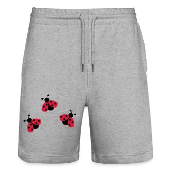 Coccinelle - Short de jogging bio TRAINER Stanley/Stella unisexe - gris chiné - Devant - Nik (191cm) & Marisol (170cm)