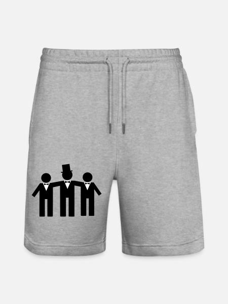 groom - Stanley/Stella Trainer Unisex Organic Jogging Shorts - heather grey