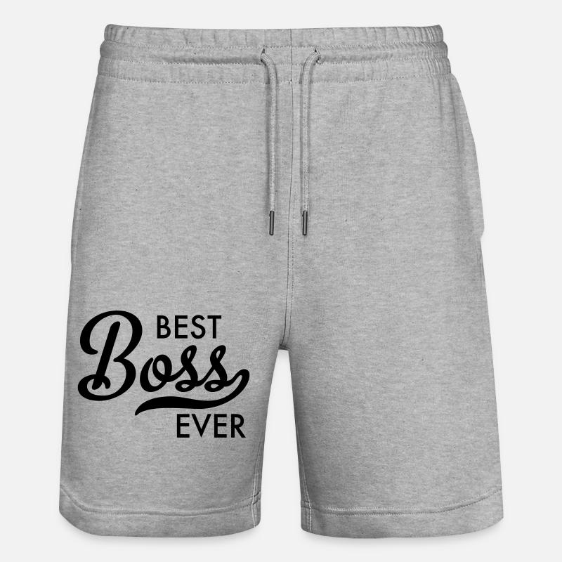 Best boss - Stanley/Stella Trainer Unisex Organic Jogging Shorts - heather grey