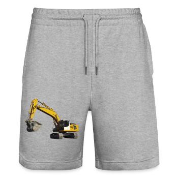 Excavator - Stanley/Stella Trainer Unisex Organic Jogging Shorts - heather grey - Front - Nik (191cm) & Marisol (170cm)