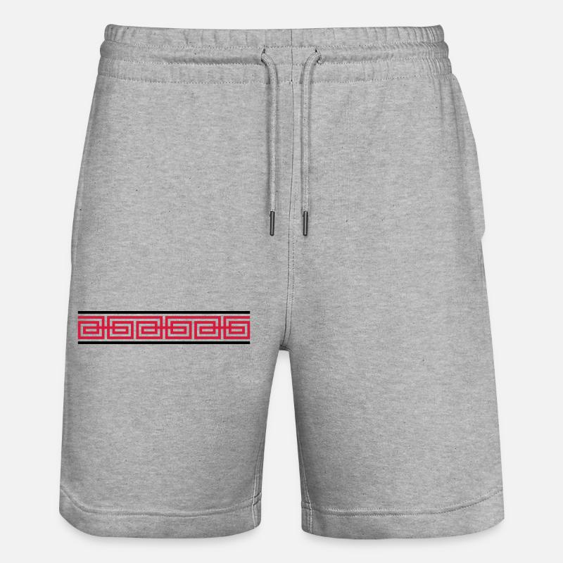 Conception d'ornement rouge - Short de jogging bio TRAINER Stanley/Stella unisexe - gris chiné