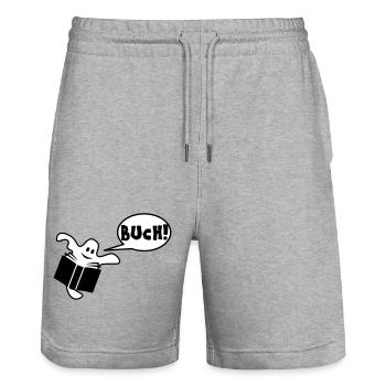 Buch - Stanley/Stella Unisex Bio Joggingshorts Trainer  - Grau meliert - Vorne - Nik (191cm) & Marisol (170cm)