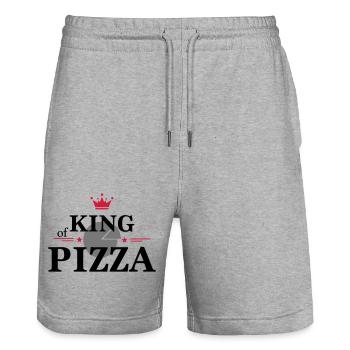 King of pizza - Stanley/Stella Unisex Bio Joggingshorts Trainer  - Grau meliert - Vorne - Nik (191cm) & Marisol (170cm)