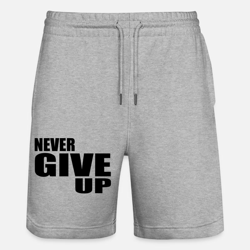 Never give up - Short de jogging bio TRAINER Stanley/Stella unisexe - gris chiné