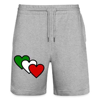 Italien - Stanley/Stella Unisex Bio Joggingshorts Trainer  - Grau meliert - Vorne - Nik (191cm) & Marisol (170cm)