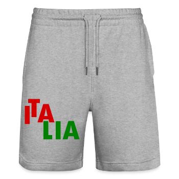 Italien flagge - Stanley/Stella Unisex Bio Joggingshorts Trainer  - Grau meliert - Vorne - Nik (191cm) & Marisol (170cm)