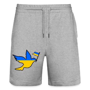 Ukraine - Stanley/Stella Unisex Bio Joggingshorts Trainer  - Grau meliert - Vorne - Nik (191cm) & Marisol (170cm)