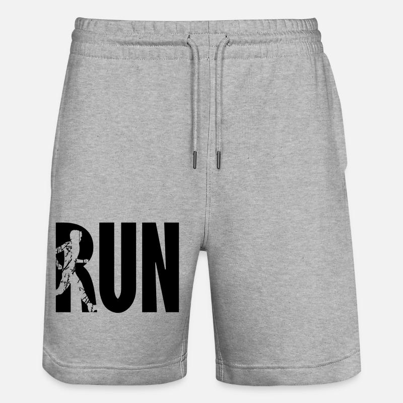 Logo Exécuter l’entraînement - Short de jogging bio TRAINER Stanley/Stella unisexe - gris chiné