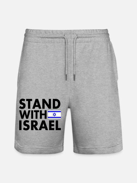 stand with israel - Stanley/Stella Trainer Unisex Organic Jogging Shorts - heather grey