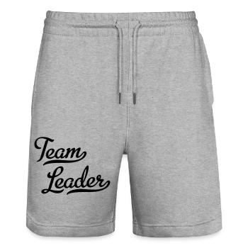 Team leader - Stanley/Stella Trainer Unisex Organic Jogging Shorts - heather grey - Front - Nik (191cm) & Marisol (170cm)