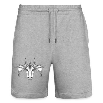 drachenkopf 1 - Stanley/Stella Unisex Bio Joggingshorts Trainer  - Grau meliert - Vorne - Nik (191cm) & Marisol (170cm)