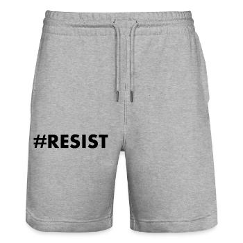 Resist - Stanley/Stella Trainer Unisex Organic Jogging Shorts - heather grey - Front - Nik (191cm) & Marisol (170cm)