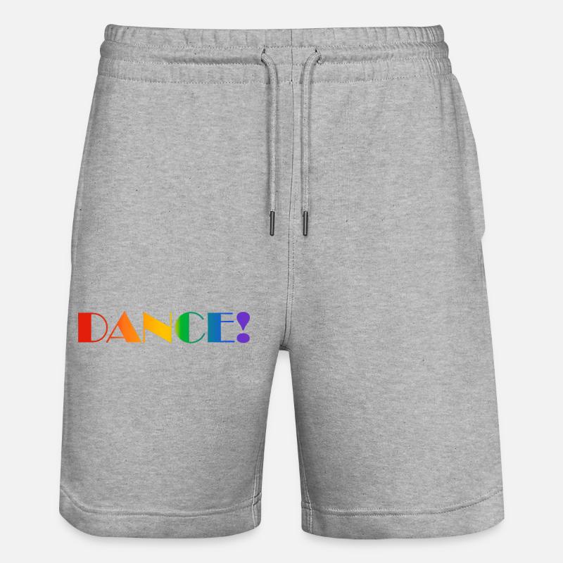 DANCE rainbow text - Stanley/Stella Trainer Unisex Organic Jogging Shorts - heather grey