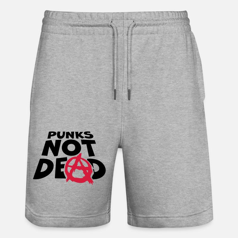 punks not dead Zitat - Stanley/Stella Unisex Bio Joggingshorts Trainer  - Grau meliert