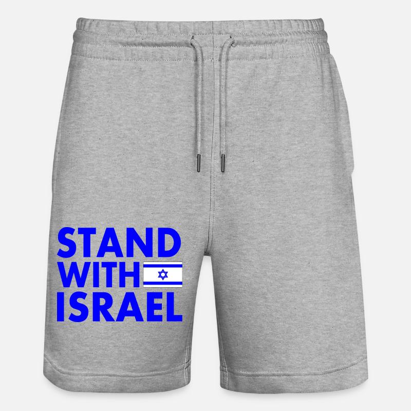 Stand with israel - Short de jogging bio TRAINER Stanley/Stella unisexe - gris chiné