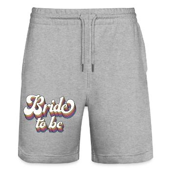 Braut To Be Future Mrs. Brautdusche Hochzeitsgeschenk - Stanley/Stella Unisex Bio Joggingshorts Trainer  - Grau meliert - Vorne - Nik (191cm) & Marisol (170cm)