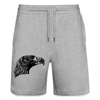 Eagle Portrait for Birdwatchers - Stanley/Stella Trainer Unisex Organic Jogging Shorts - heather grey - Front - Nik (191cm) & Marisol (170cm)