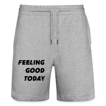 Feeling good today - Stanley/Stella Unisex Bio Joggingshorts Trainer  - Grau meliert - Vorne - Nik (191cm) & Marisol (170cm)