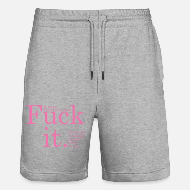 Fick Es In Pink - Stanley/Stella Unisex Bio Joggingshorts Trainer - Grau meliert