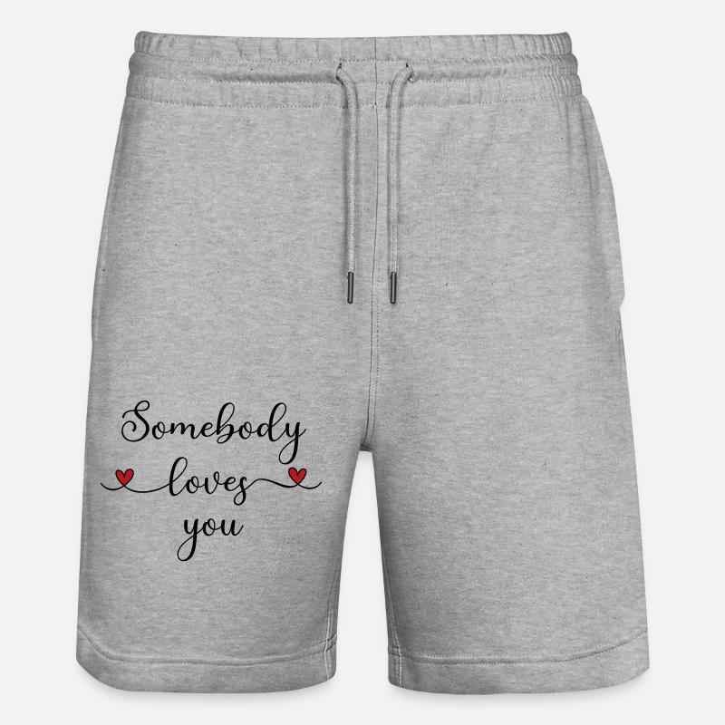 Quelqu’un vous aime - Short de jogging bio TRAINER Stanley/Stella unisexe - gris chiné