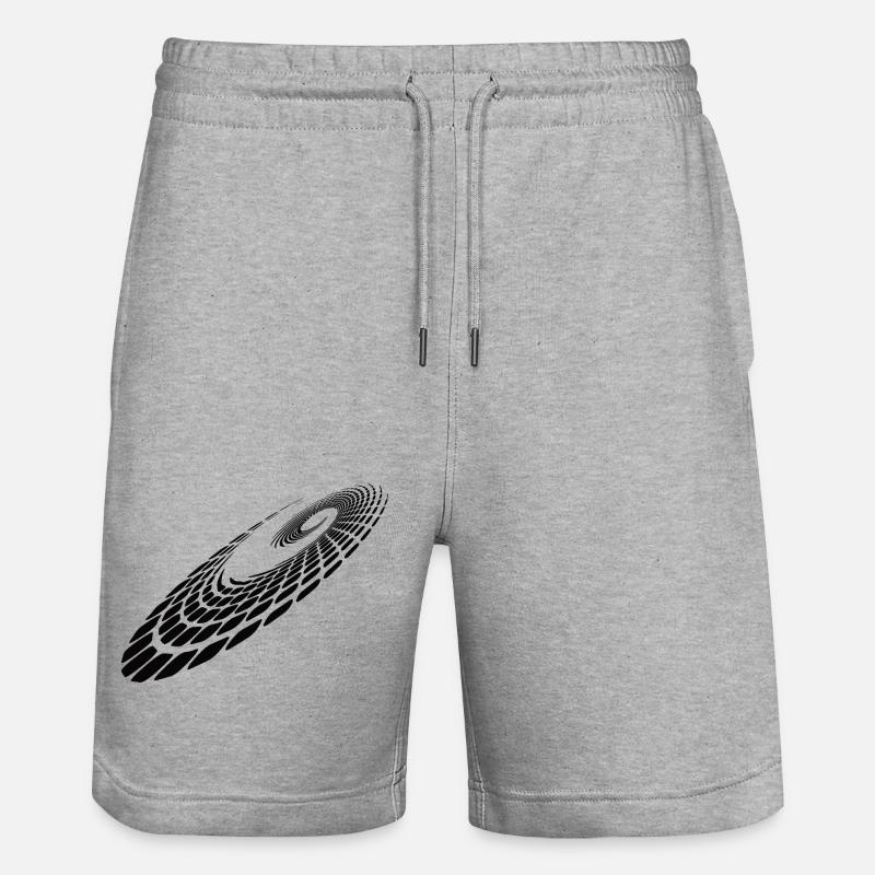 Geometric Circle Spiral Lines Points - Stanley/Stella Trainer Unisex Organic Jogging Shorts - heather grey