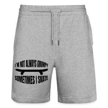 Skateboard Sakten Longboard Skater Skateboarding - Stanley/Stella Unisex Bio Joggingshorts Trainer  - Grau meliert - Vorne - Nik (191cm) & Marisol (170cm)