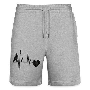 Motocross Mobylette Motocycliste Cadeau Moto - Short de jogging bio TRAINER Stanley/Stella unisexe - gris chiné - Devant - Nik (191cm) & Marisol (170cm)