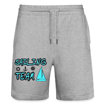 Voile - Short de jogging bio TRAINER Stanley/Stella unisexe - gris chiné - Devant - Nik (191cm) & Marisol (170cm)