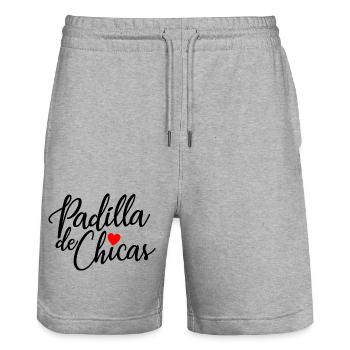 Padilla de Chicas Bride's Gang Bridesmaid Wedding - Stanley/Stella Trainer Unisex Organic Jogging Shorts - heather grey - Front - Nik (191cm) & Marisol (170cm)