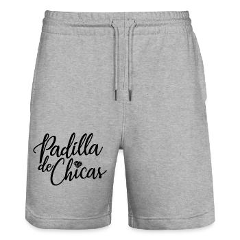 Padilla de Chicas Bride's Gang Bridesmaid Wedding - Stanley/Stella Trainer Unisex Organic Jogging Shorts - heather grey - Front - Nik (191cm) & Marisol (170cm)