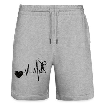 Club de tennis Joueurs de tennis Raquettes de tennis - Short de jogging bio TRAINER Stanley/Stella unisexe - gris chiné - Devant - Nik (191cm) & Marisol (170cm)