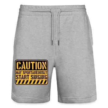 may spontaneously start singing - Stanley/Stella Trainer Unisex Organic Jogging Shorts - heather grey - Front - Nik (191cm) & Marisol (170cm)
