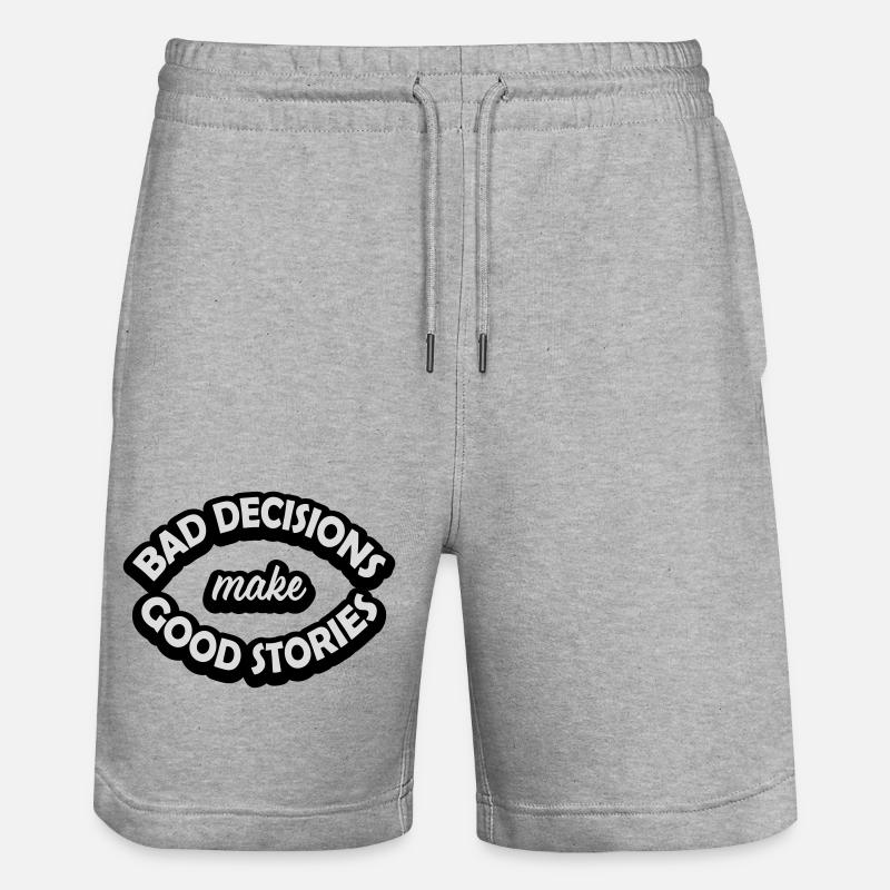 Mauvaises décisions Bonnes histoires - Short de jogging bio TRAINER Stanley/Stella unisexe - gris chiné