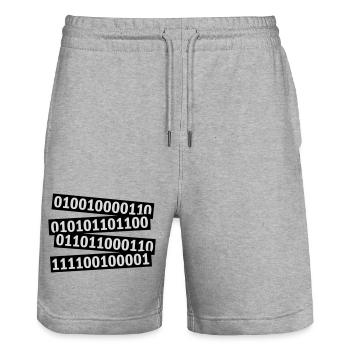 Binär Code Programm Sprache - Stanley/Stella Unisex Bio Joggingshorts Trainer  - Grau meliert - Vorne - Nik (191cm) & Marisol (170cm)