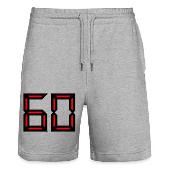 60 YEARS. 60TH ANNIVERSARY. BIRTHDAY 60 YEARS. 60 - Stanley/Stella Trainer Unisex Organic Jogging Shorts - heather grey - Front - Nik (191cm) & Marisol (170cm)