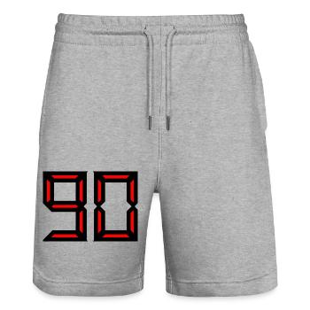 90 JAHRE. 90-JÄHRIGES JUBILÄUM. GEBURTSTAG 90 JAHRE. 90 - Stanley/Stella Unisex Bio Joggingshorts Trainer  - Grau meliert - Vorne - Nik (191cm) & Marisol (170cm)